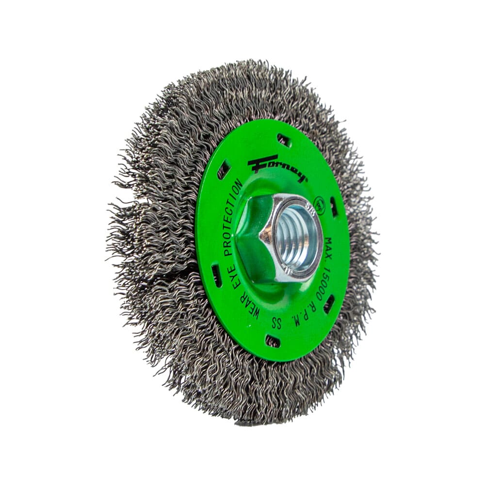 Wire Wheel, Crimped, 4 in x .012 in x 5/8 in-11 Arbor